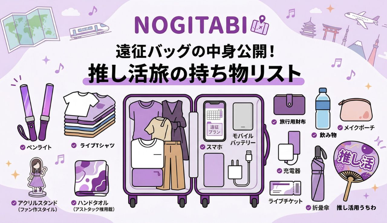 遠征バッグの中身公開！推し活旅の持ち物リスト