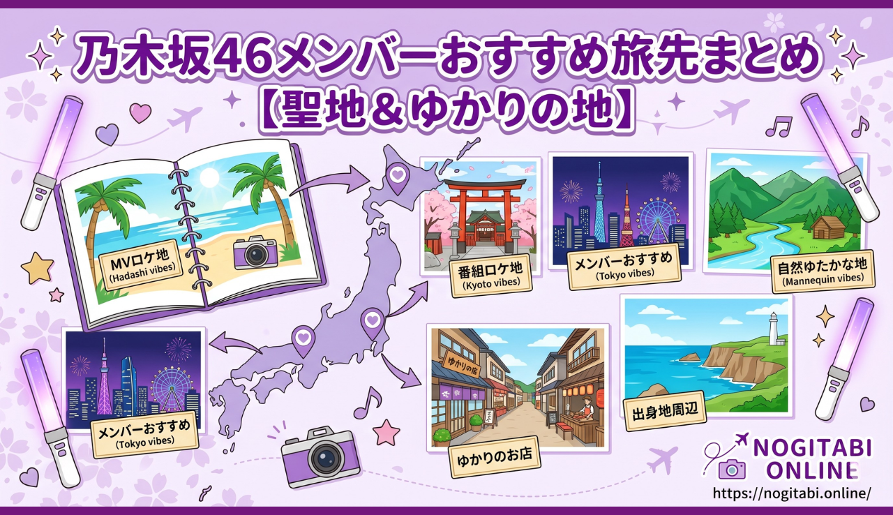 乃木坂46メンバーおすすめ旅先まとめ【聖地＆ゆかりの地】