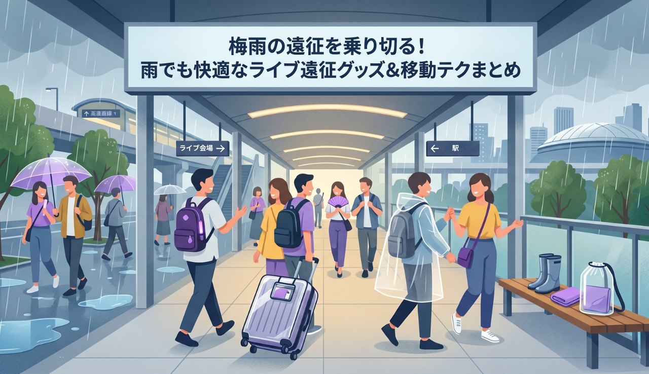 梅雨の遠征を乗り切る！雨でも快適なライブ遠征グッズ＆移動テクまとめ