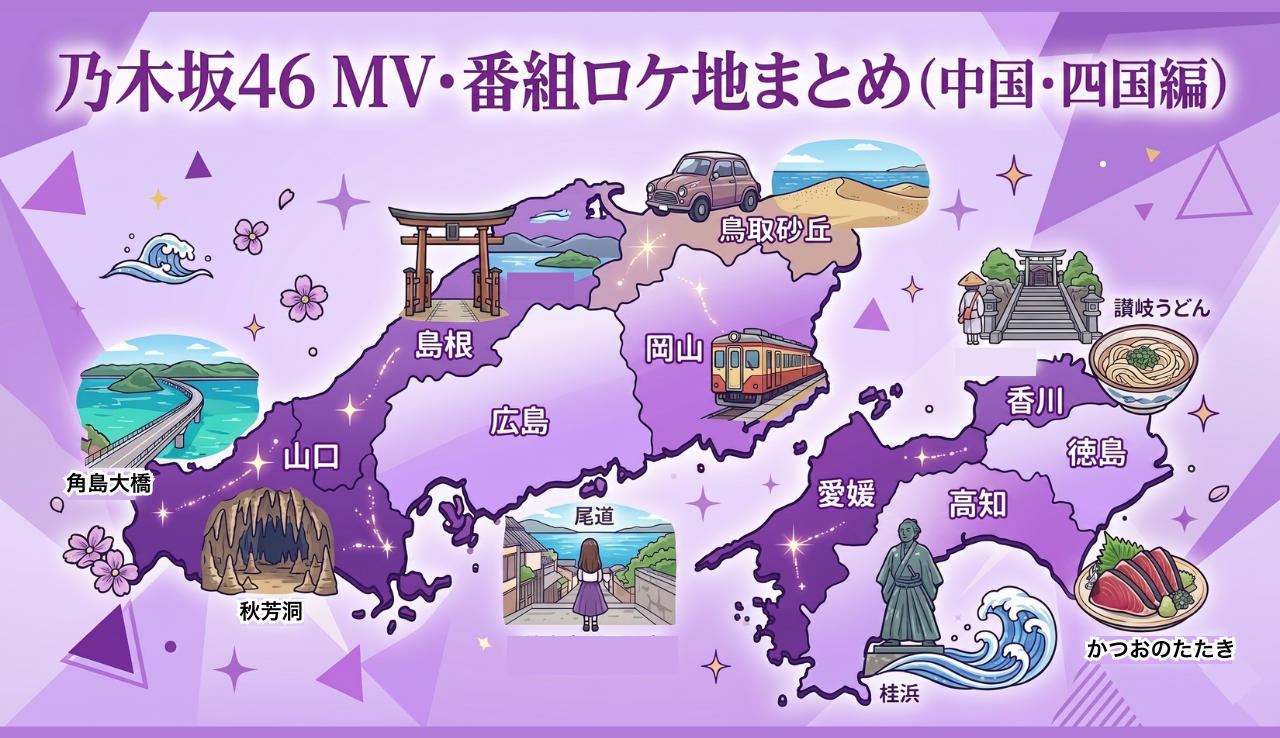 乃木坂46 MV・番組ロケ地まとめ（中国・四国編）