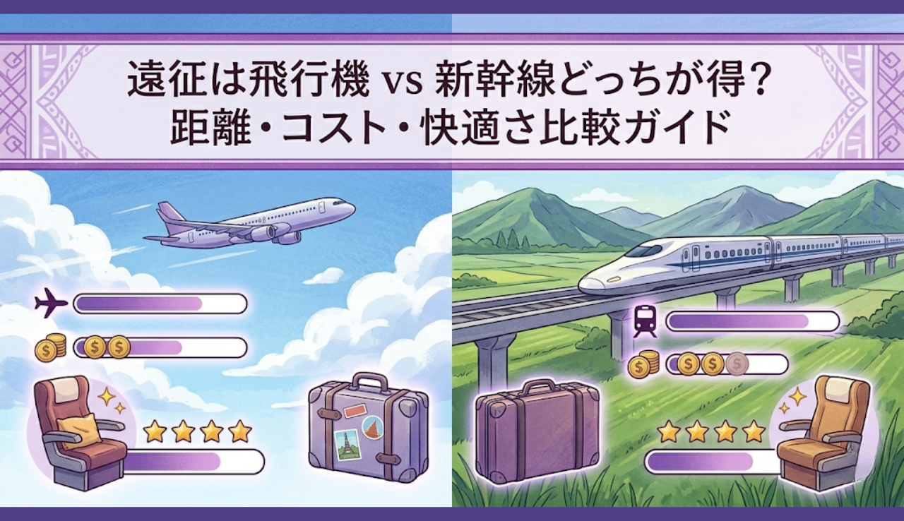 遠征は飛行機 vs 新幹線どっちが得？距離・コスト・快適さ比較ガイド