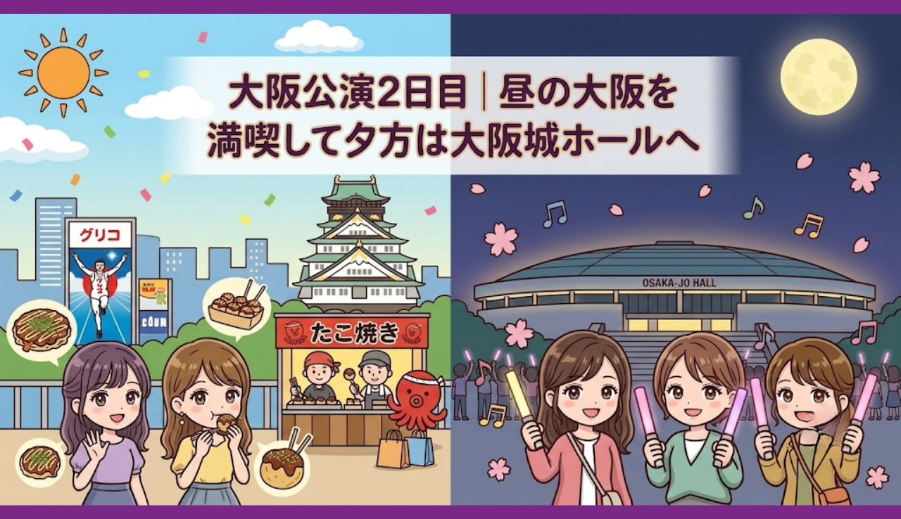 大阪公演2日目｜昼の大阪を満喫して夕方は大阪城ホールへ