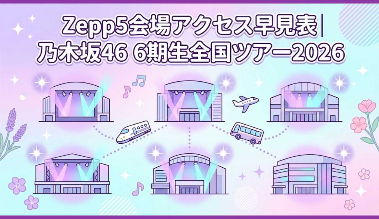 Zepp5会場アクセス早見表｜乃木坂46 6期生全国ツアー2026