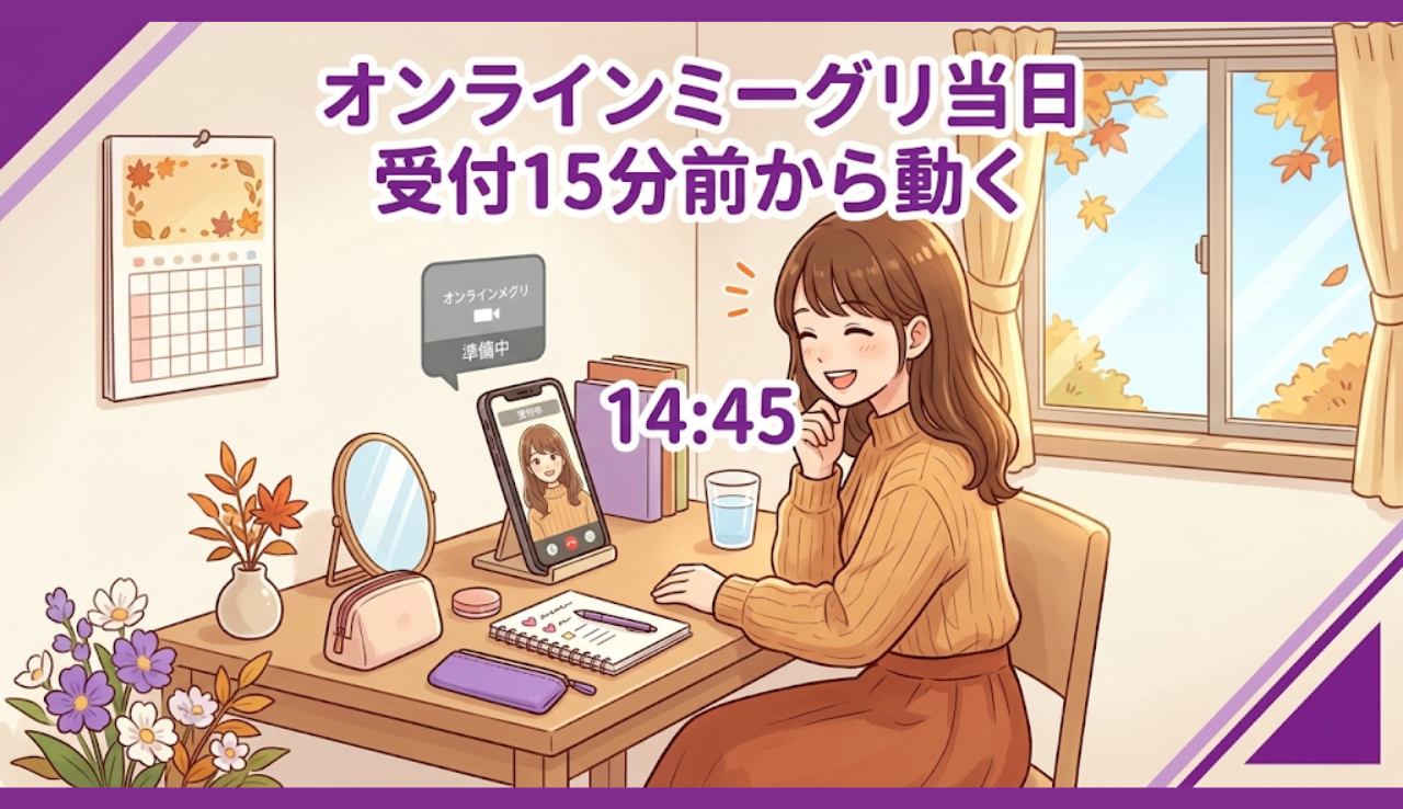 オンラインミーグリ当日｜受付15分前から動く