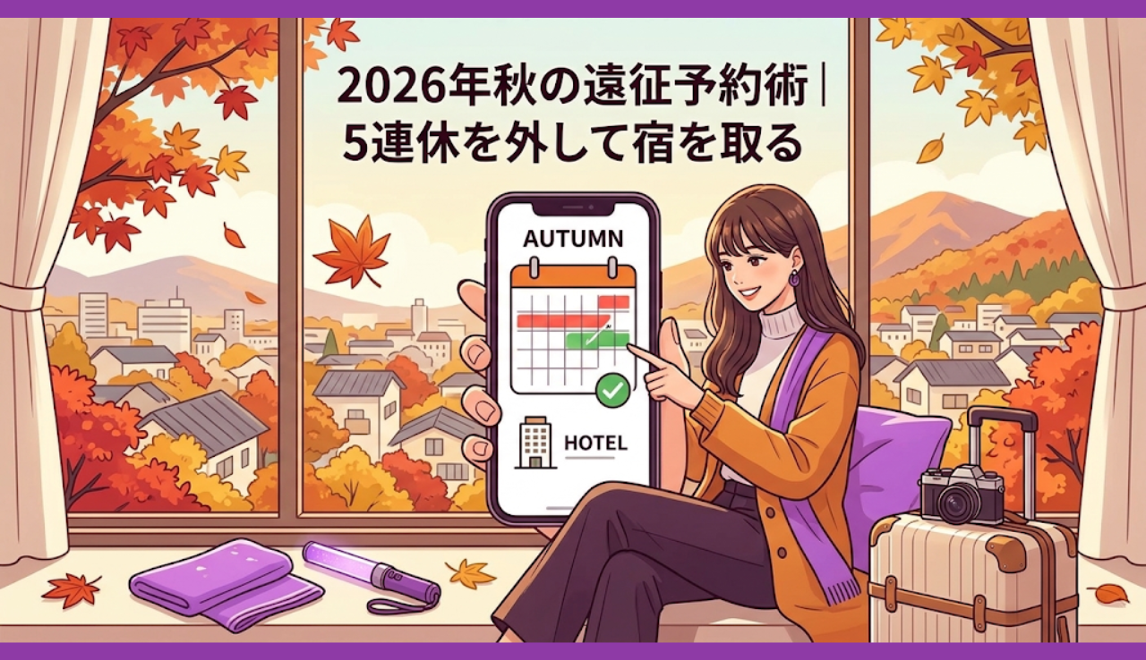 2026年秋の遠征予約術｜5連休を外して宿を取る