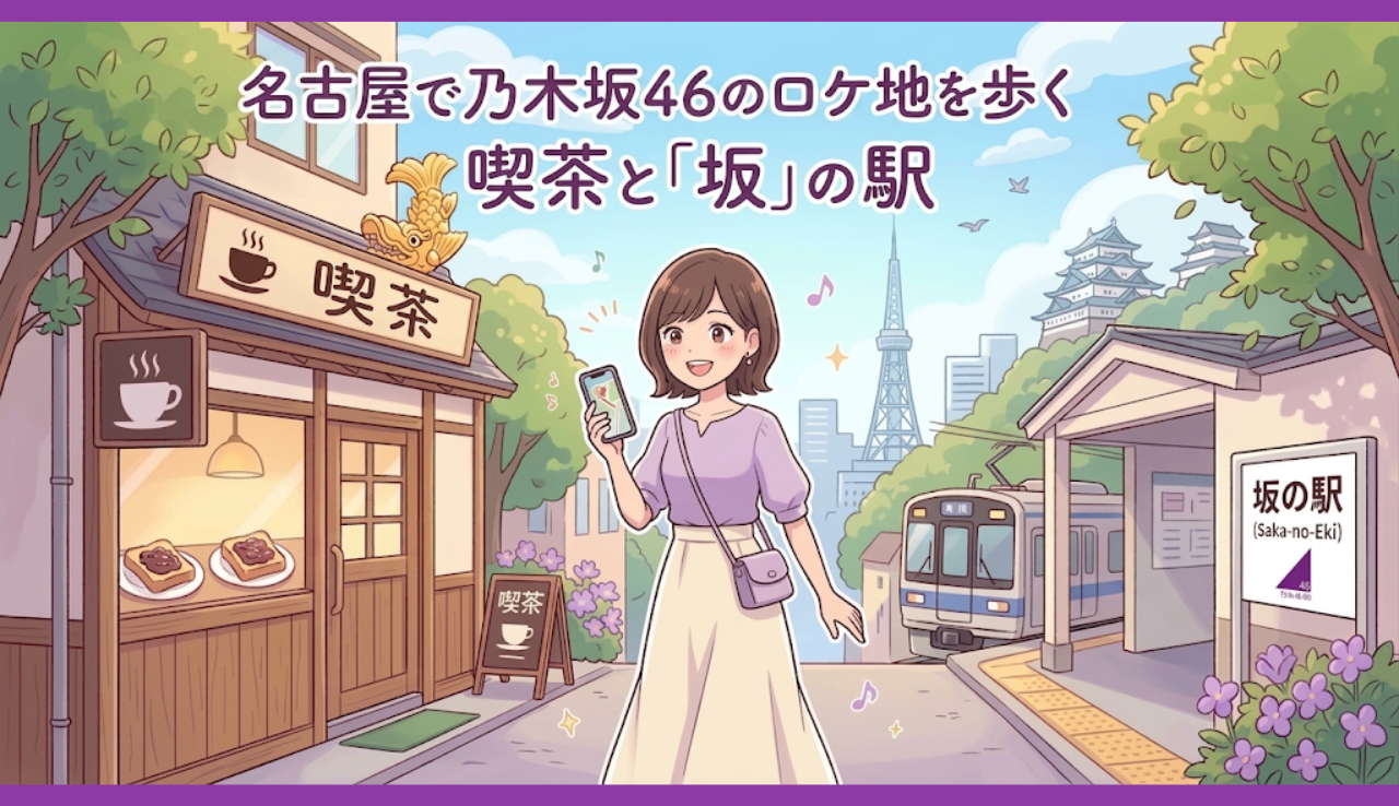 名古屋で乃木坂46のロケ地を歩く　喫茶と「坂」の駅